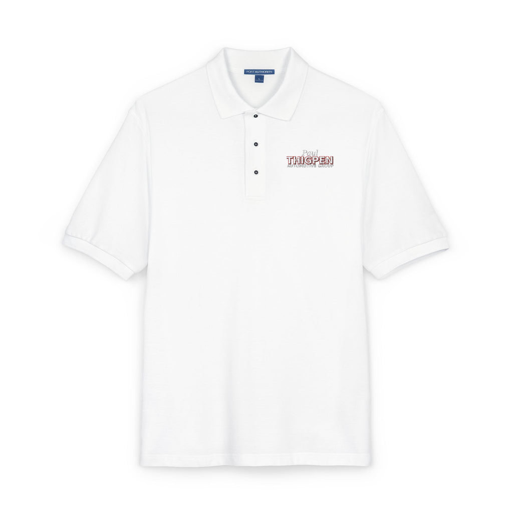 Embroidered Polo Shirt — Subtle Floral 'Stay Blessed' Chest Logo