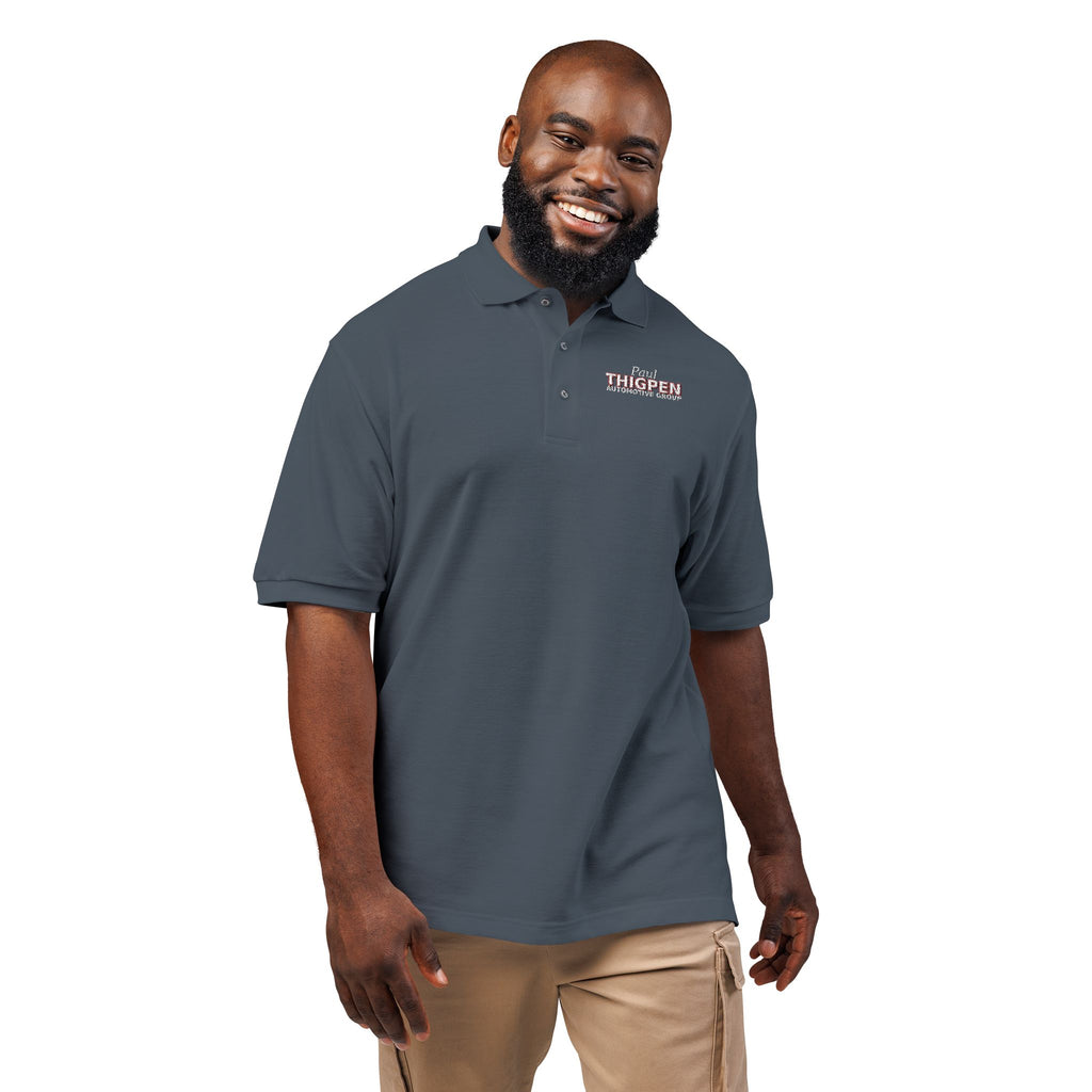 Embroidered Polo Shirt — Subtle Floral 'Stay Blessed' Chest Logo