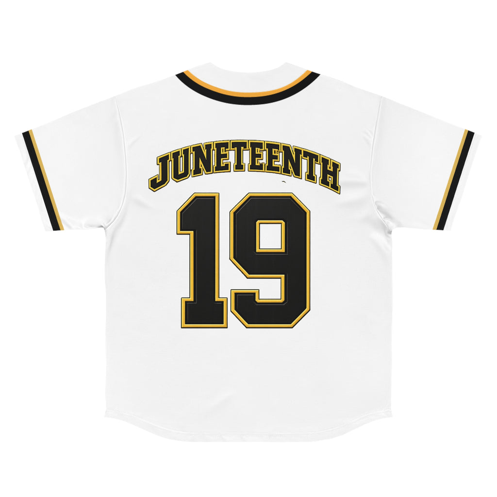 Juneteenth 'Freedom' Baseball Jersey - White Number 19