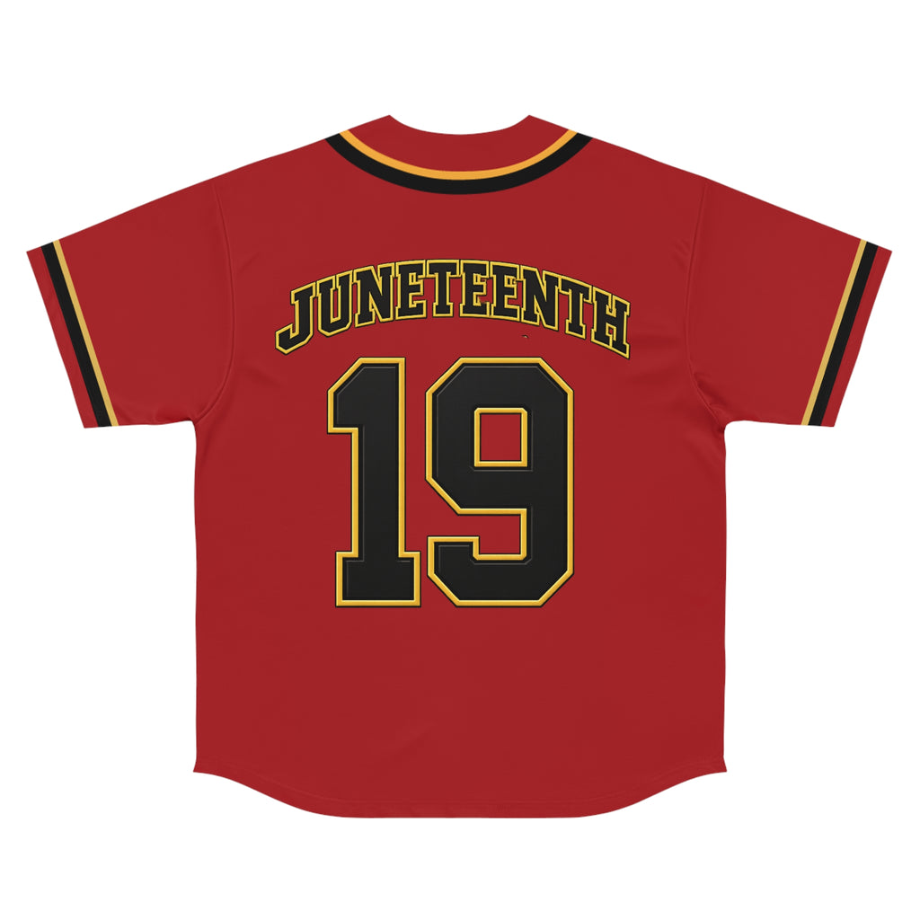 Juneteenth 'Freedom' Baseball Jersey - Red Number 19