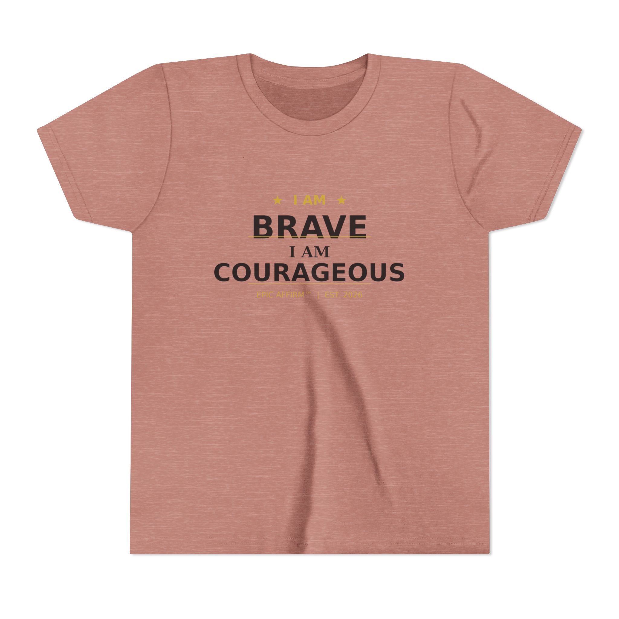 Youth Tee — "I Am Brave, I Am Courageous" Inspirational Kids T-Shirt