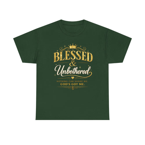 Blessed & Unbothered T‑Shirt — "Nothing Can Shame Me, God's Got Me" Christian Faith Tee