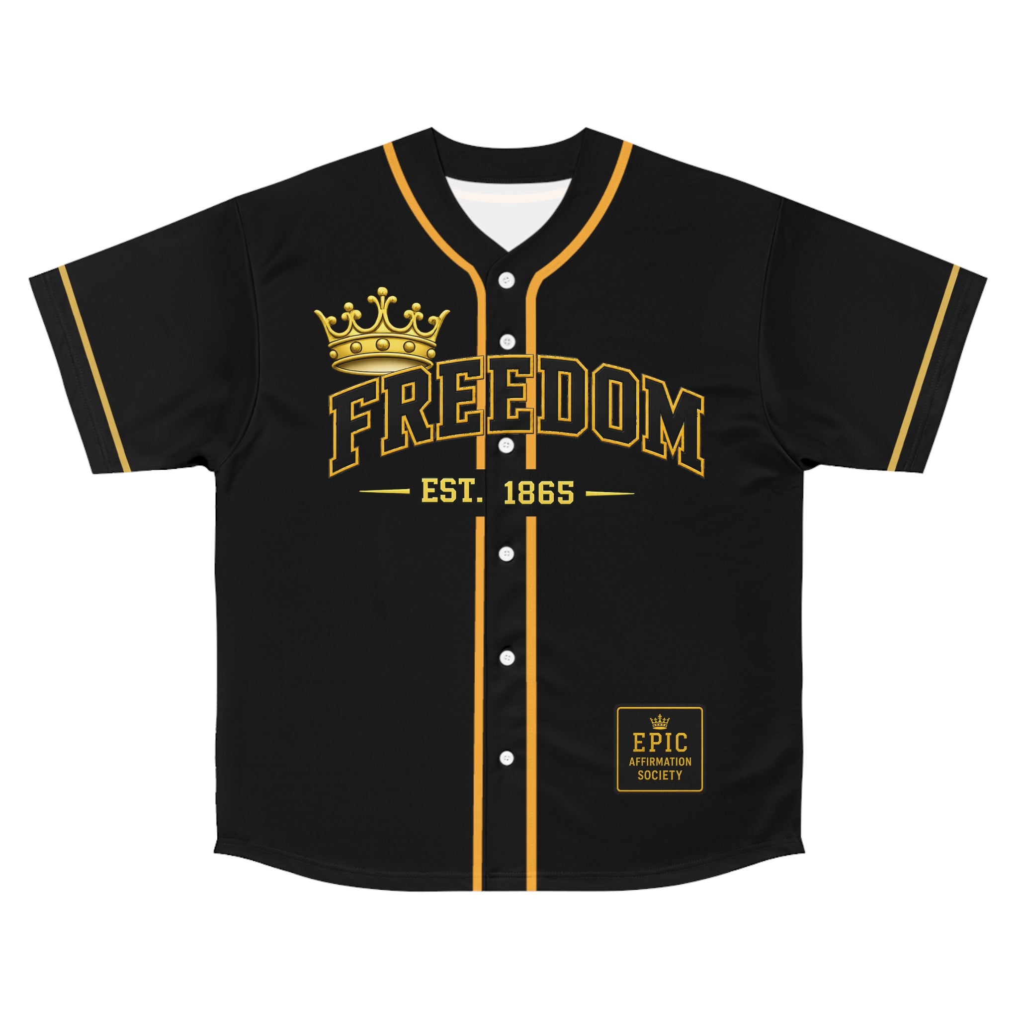 Juneteenth 'Freedom' Baseball Jersey - Black Number 19