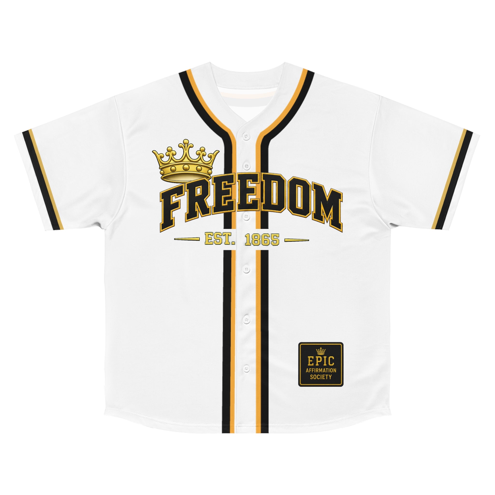 Juneteenth 'Freedom' Baseball Jersey - White Number 19