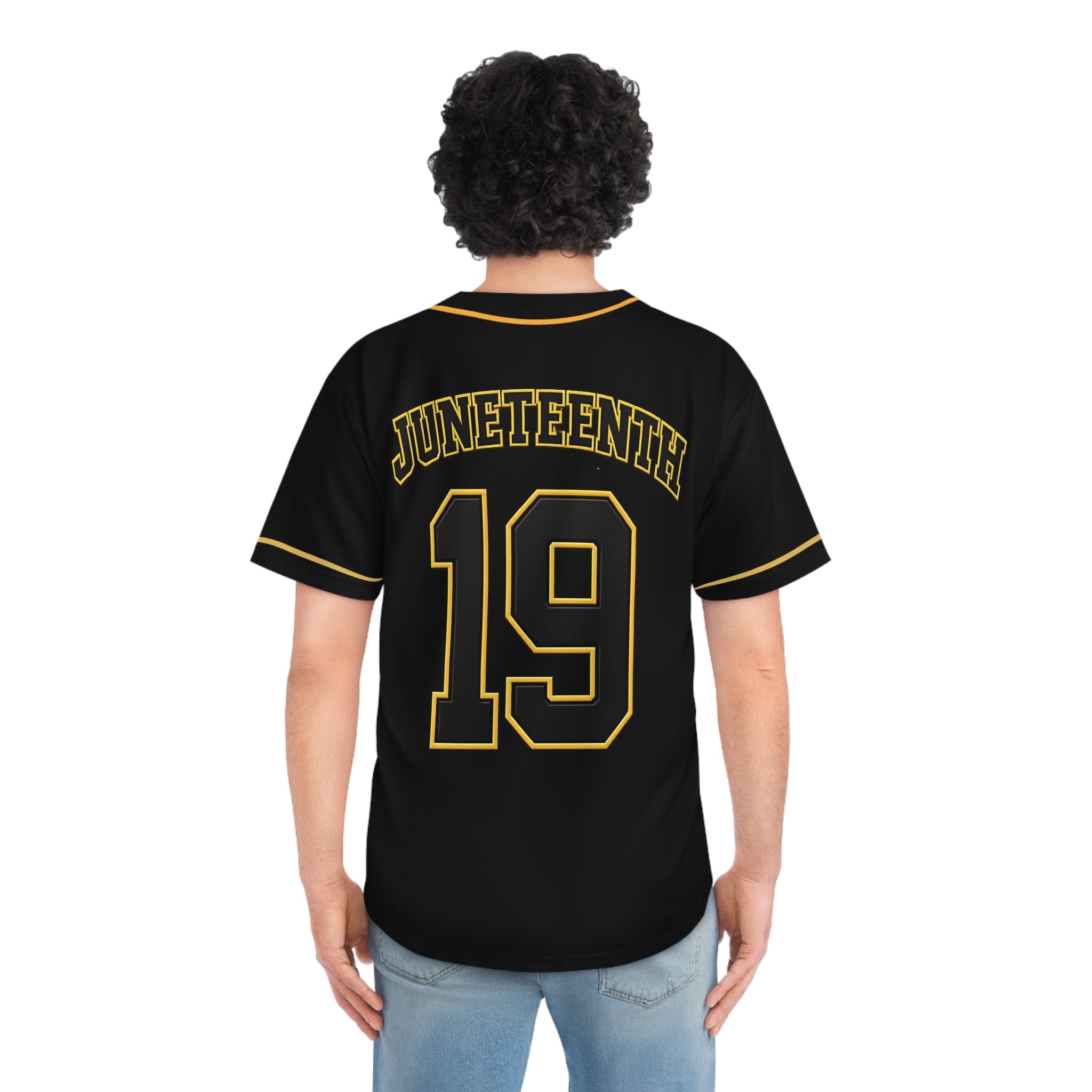 Juneteenth 'Freedom' Baseball Jersey - Black Number 19