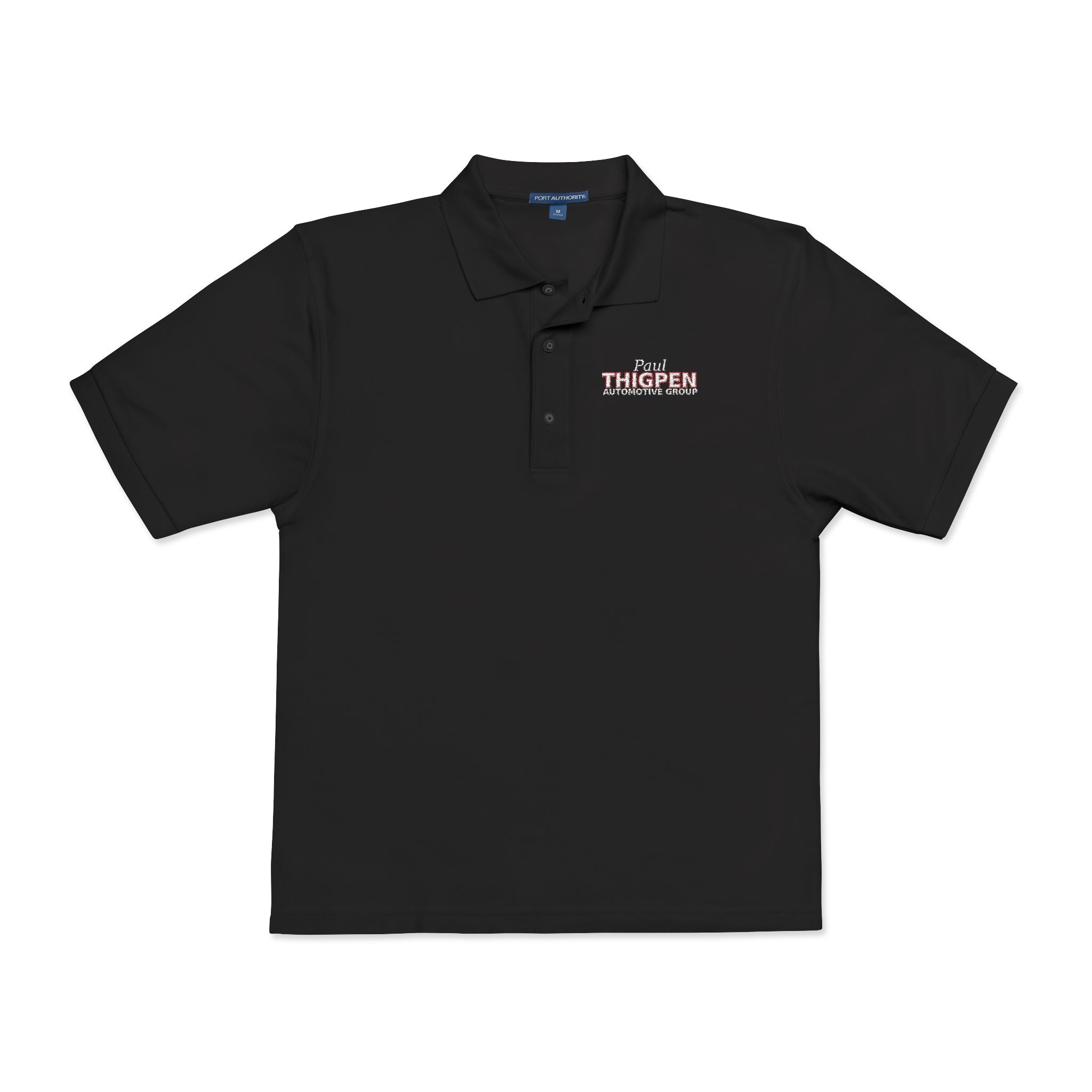 Embroidered Polo Shirt — Subtle Floral 'Stay Blessed' Chest Logo