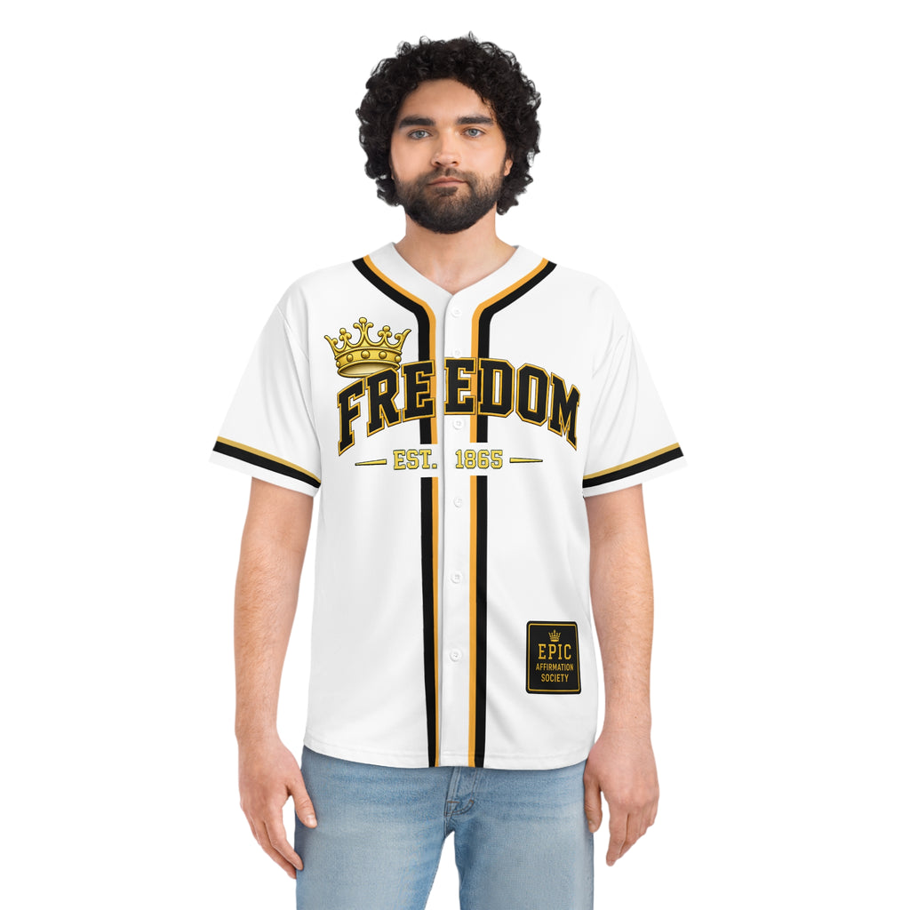 Juneteenth 'Freedom' Baseball Jersey - White Number 19
