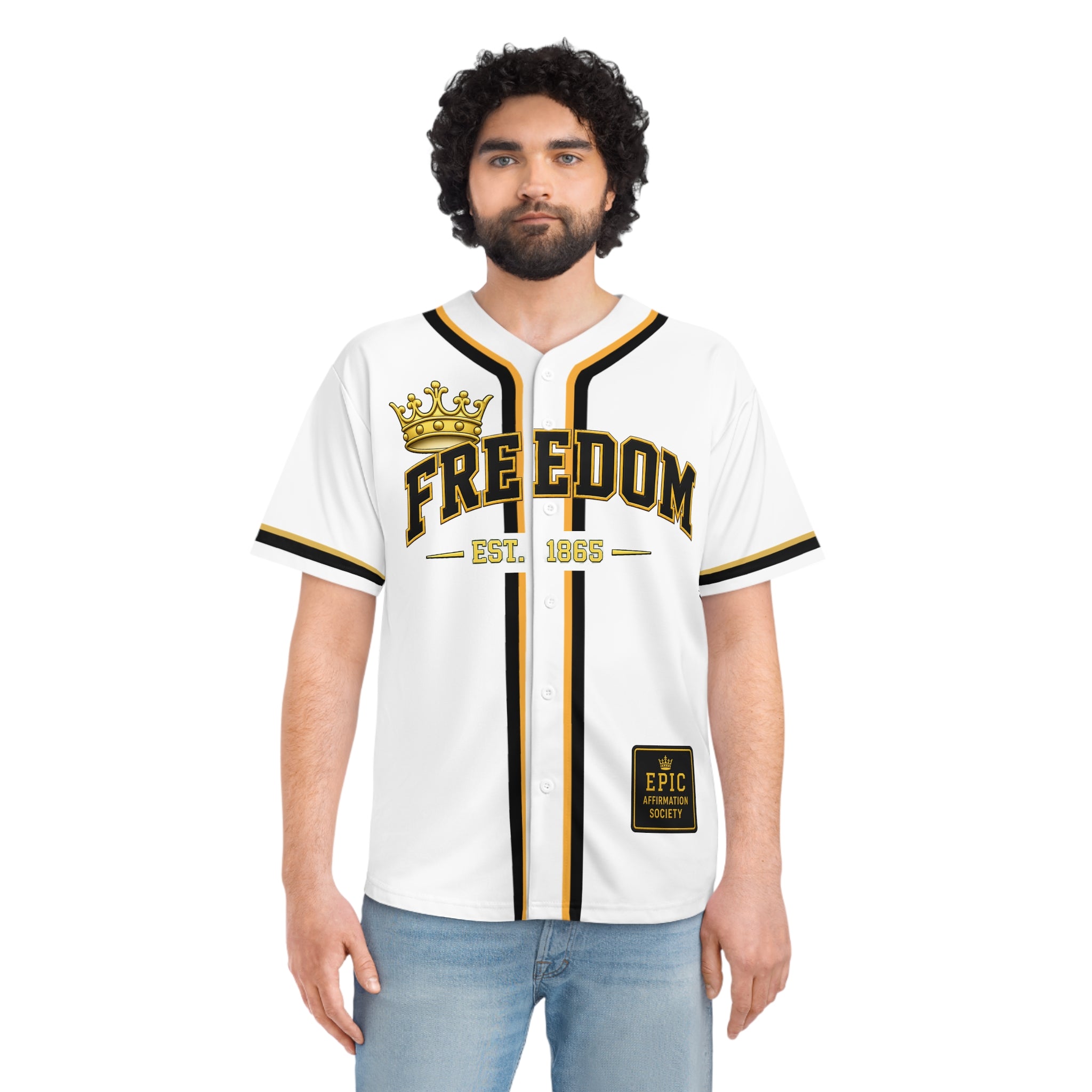 Juneteenth 'Freedom' Baseball Jersey - White Number 19