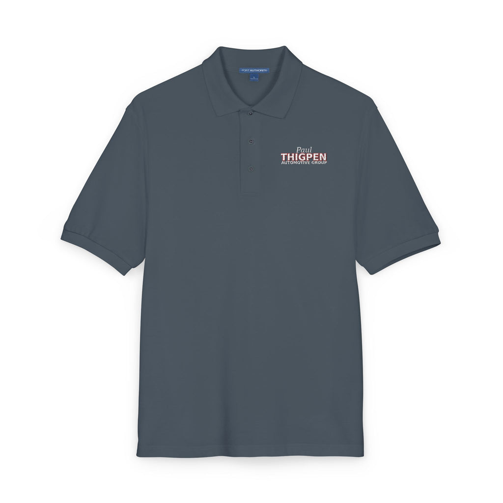 Embroidered Polo Shirt — Subtle Floral 'Stay Blessed' Chest Logo