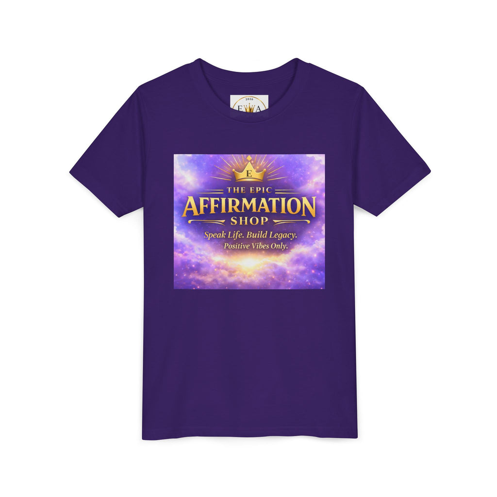 Youth Tee — The Epic Affirmation Shop "Speak Life, Build Legacy" Inspirational Kids Shirt
