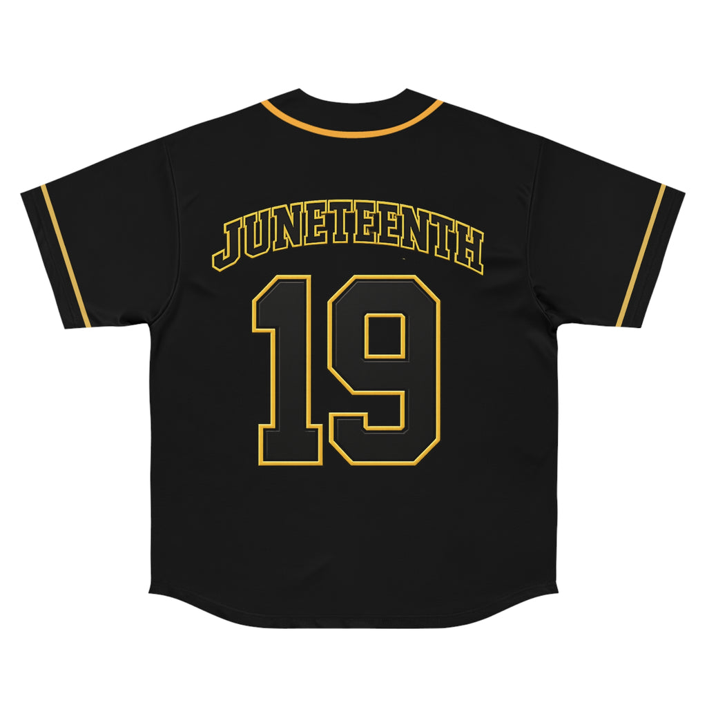 Juneteenth 'Freedom' Baseball Jersey - Black Number 19