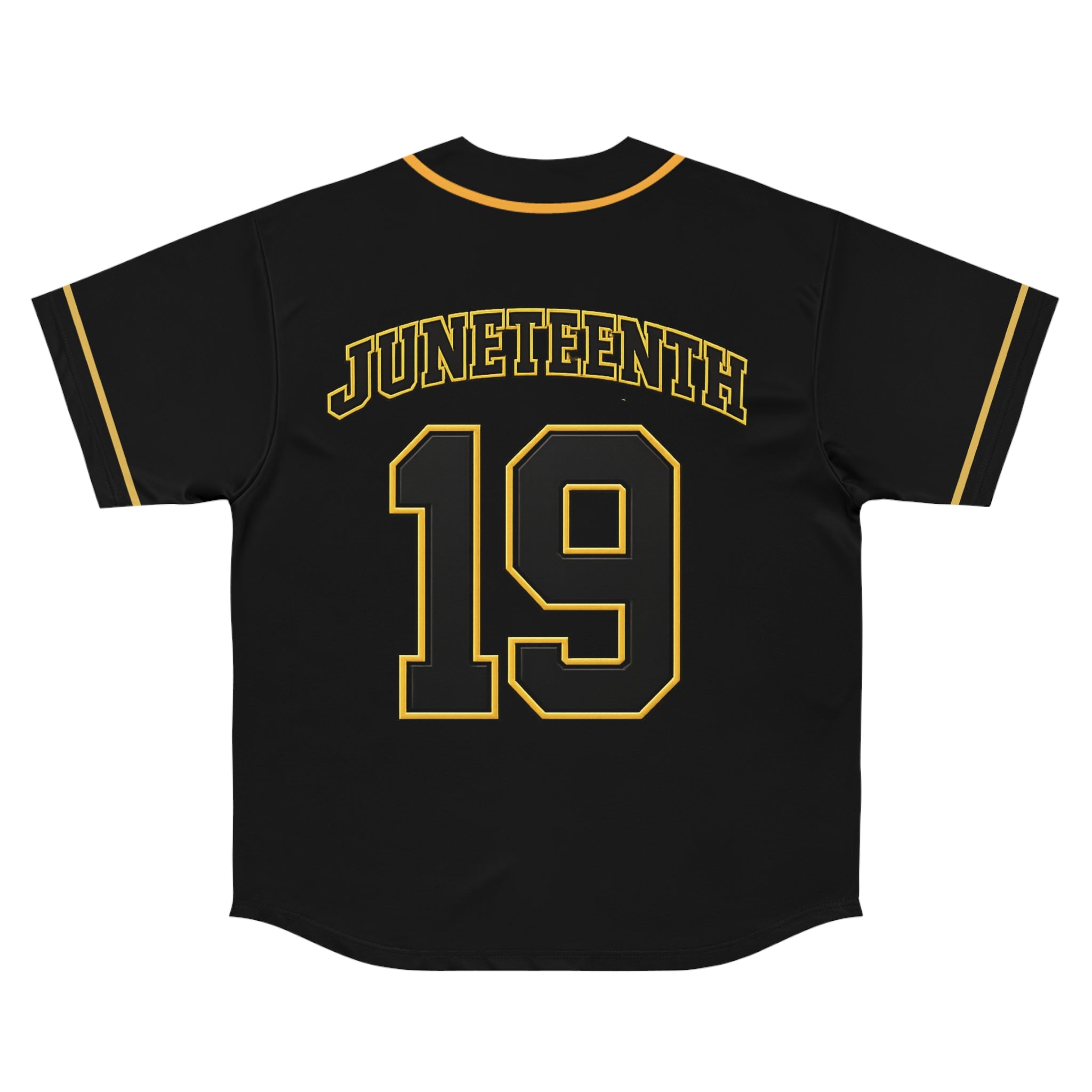 Juneteenth 'Freedom' Baseball Jersey - Black Number 19