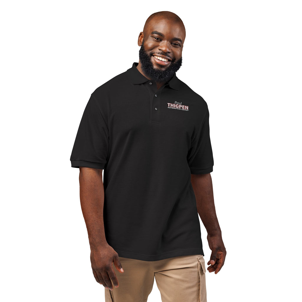 Embroidered Polo Shirt — Subtle Floral 'Stay Blessed' Chest Logo