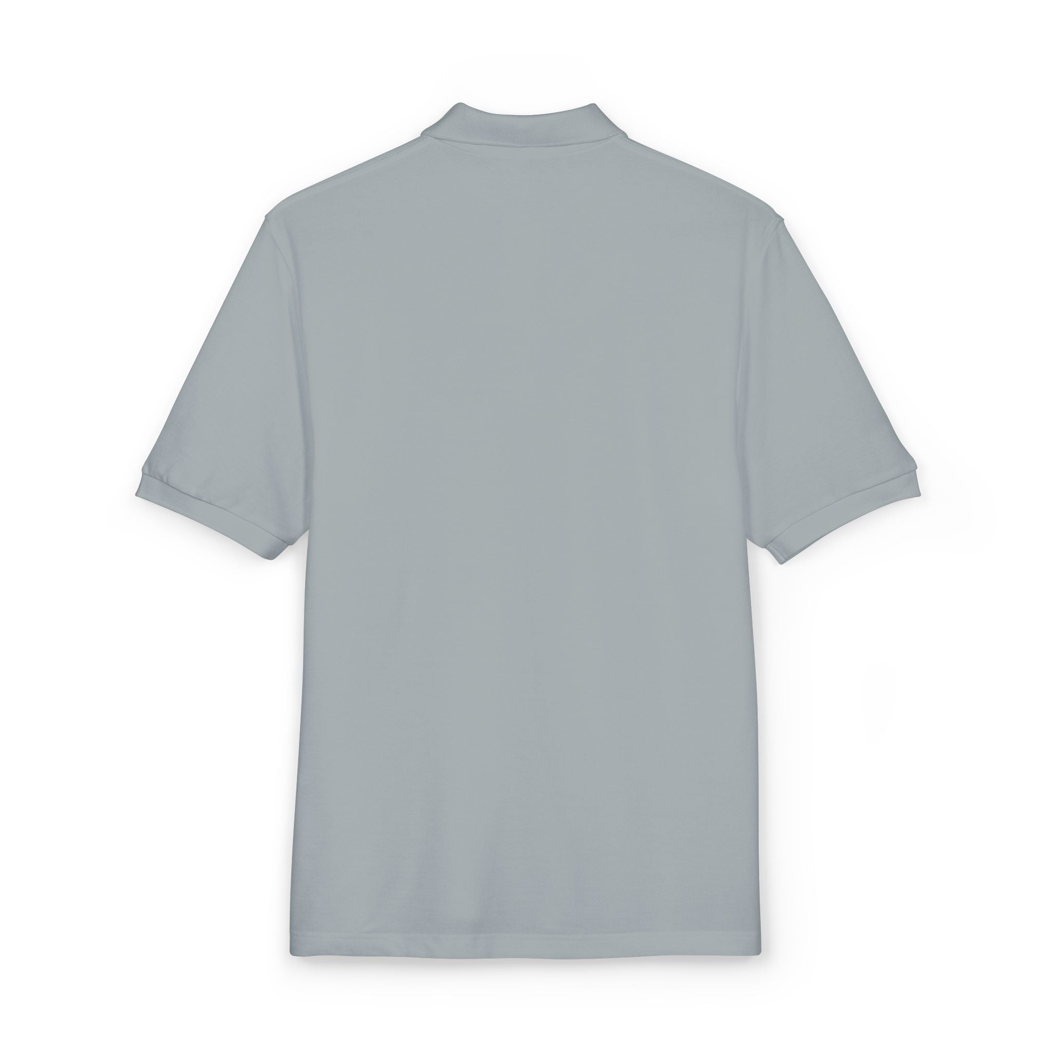 Embroidered Polo Shirt — Subtle Floral 'Stay Blessed' Chest Logo