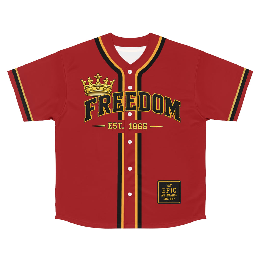 Juneteenth 'Freedom' Baseball Jersey - Red Number 19