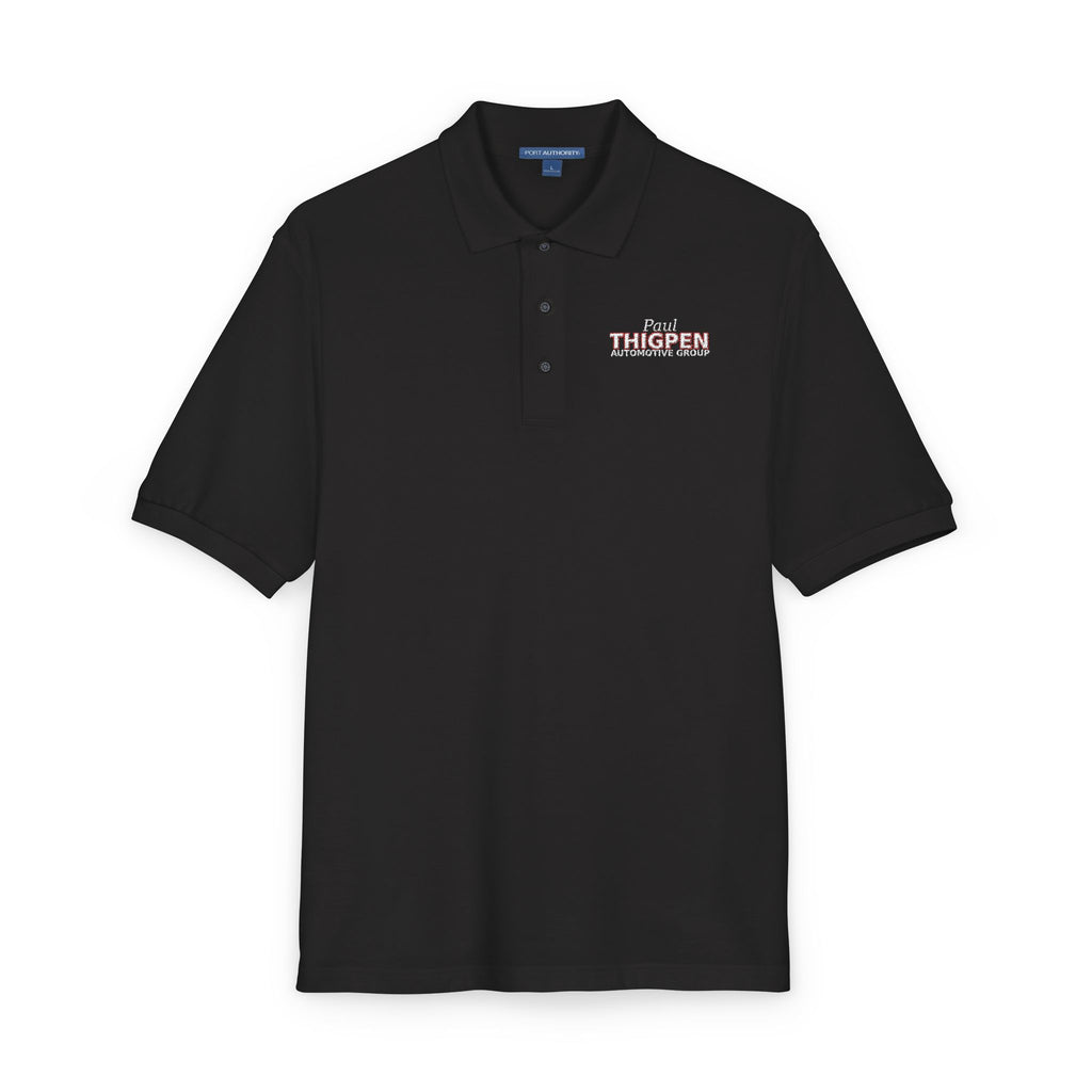 Embroidered Polo Shirt — Subtle Floral 'Stay Blessed' Chest Logo