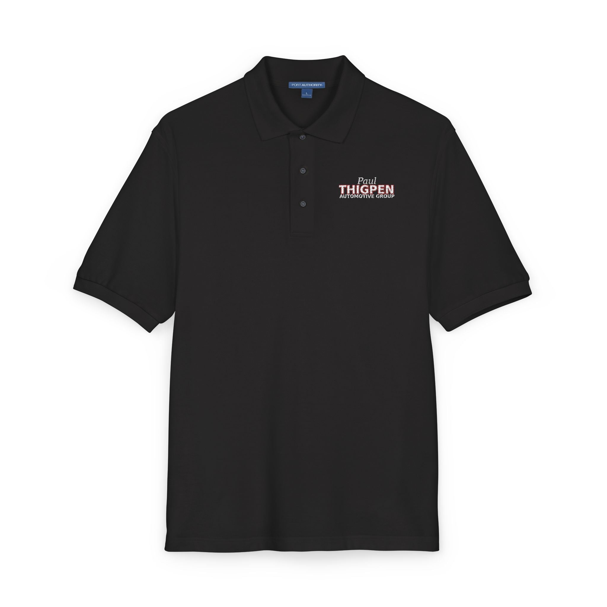 Embroidered Polo Shirt — Subtle Floral 'Stay Blessed' Chest Logo