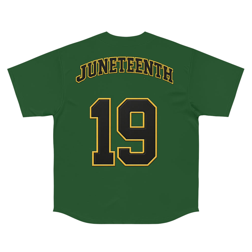 Copy of Juneteenth 'Freedom' Baseball Jersey - Green Number 19