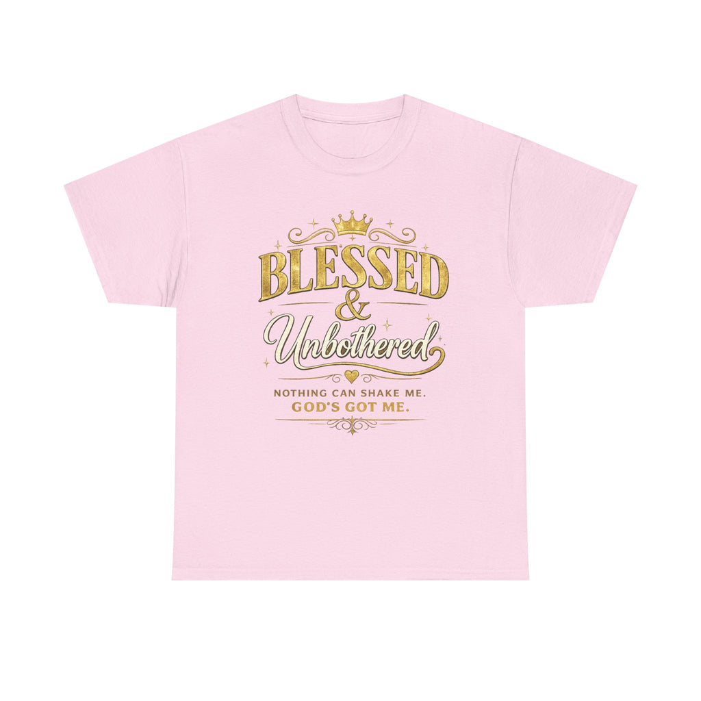 Blessed & Unbothered T‑Shirt — "Nothing Can Shame Me, God's Got Me" Christian Faith Tee