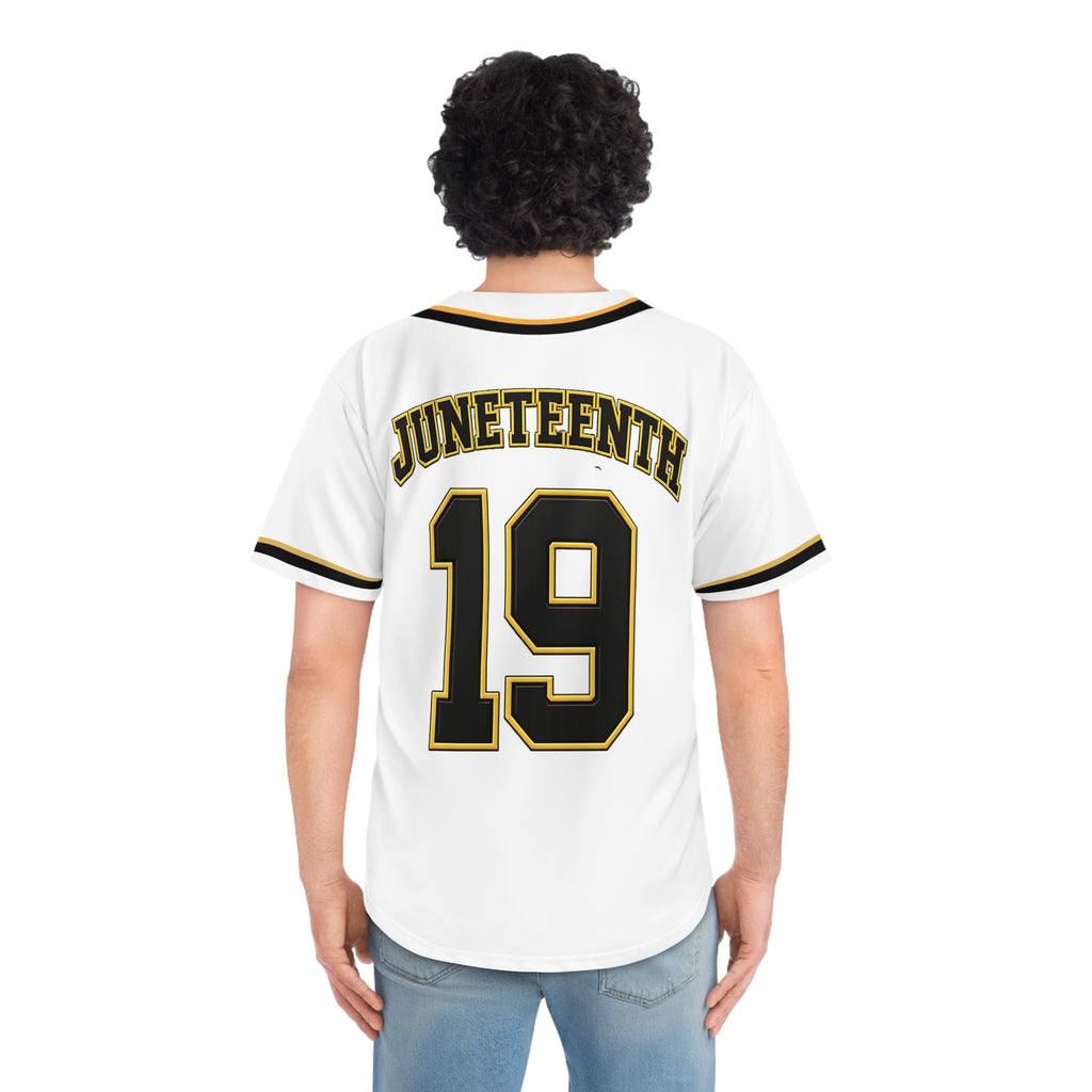Juneteenth 'Freedom' Baseball Jersey - White Number 19