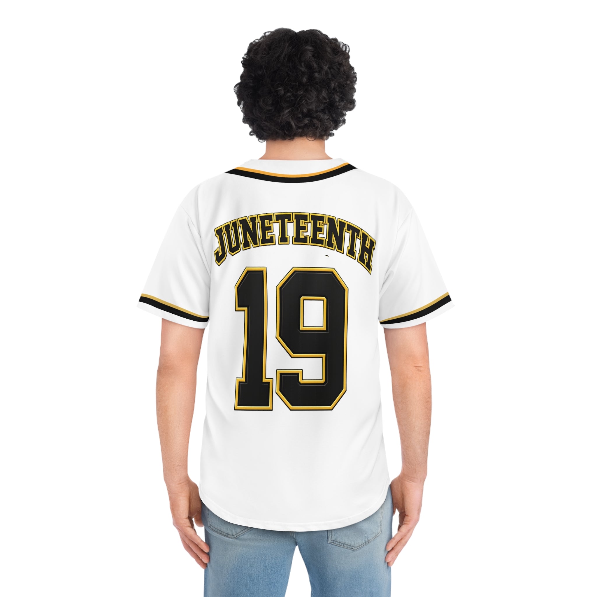 Juneteenth 'Freedom' Baseball Jersey - White Number 19