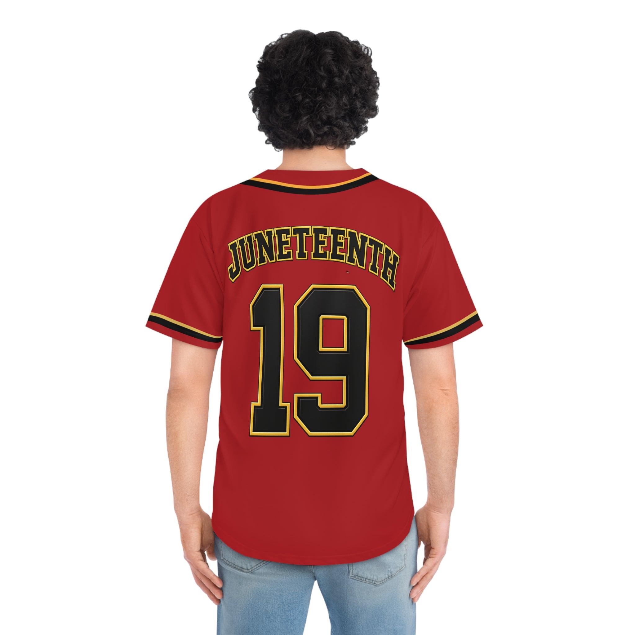 Juneteenth 'Freedom' Baseball Jersey - Red Number 19