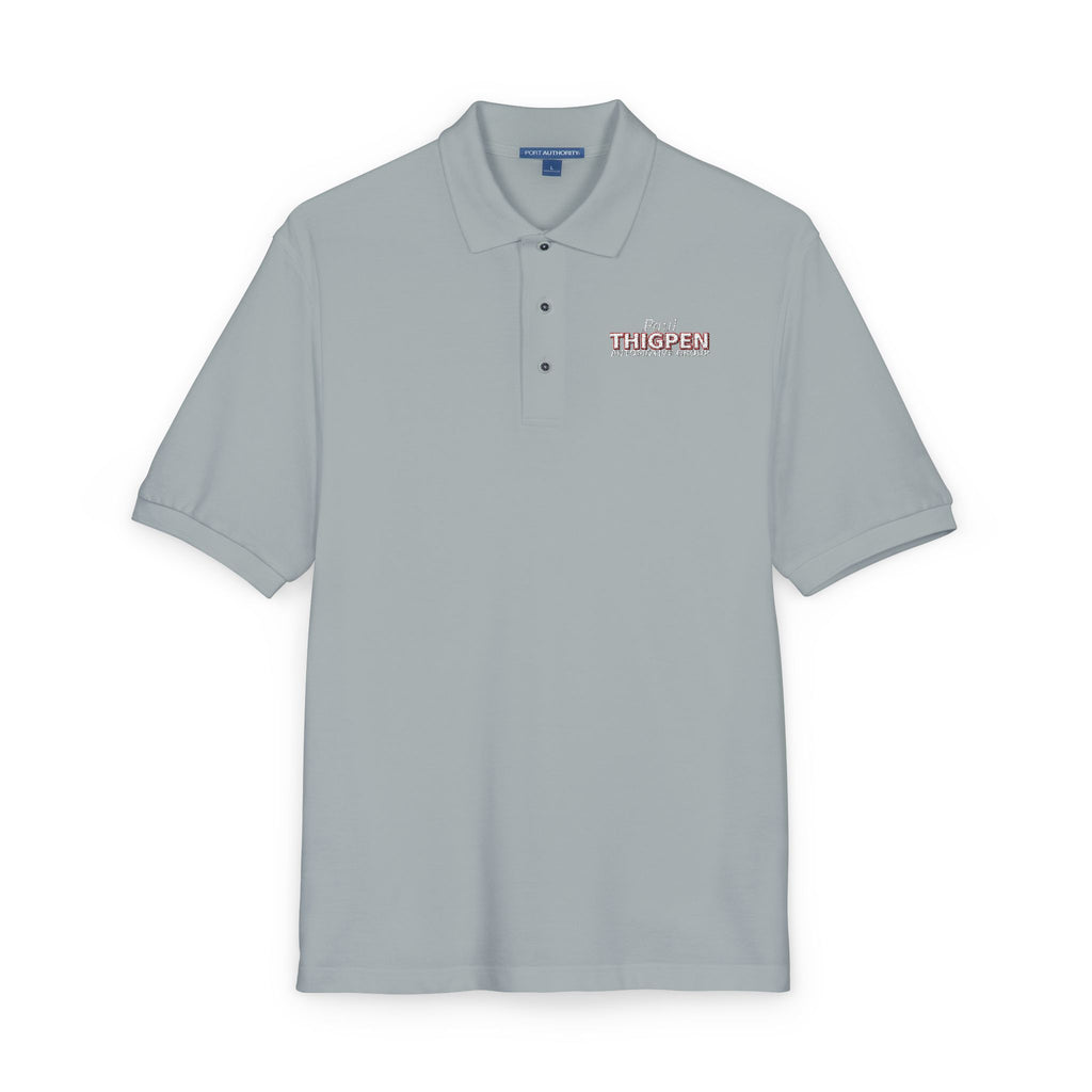 Embroidered Polo Shirt — Subtle Floral 'Stay Blessed' Chest Logo