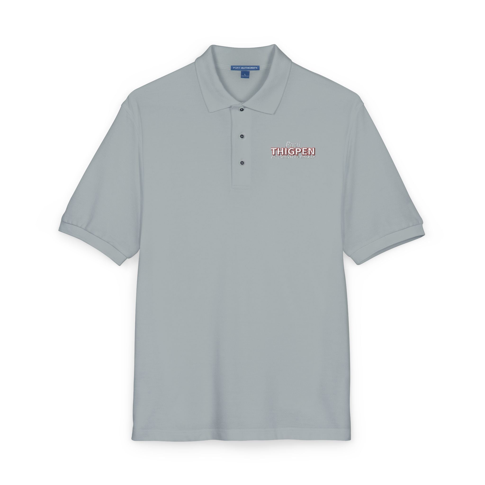 Embroidered Polo Shirt — Subtle Floral 'Stay Blessed' Chest Logo