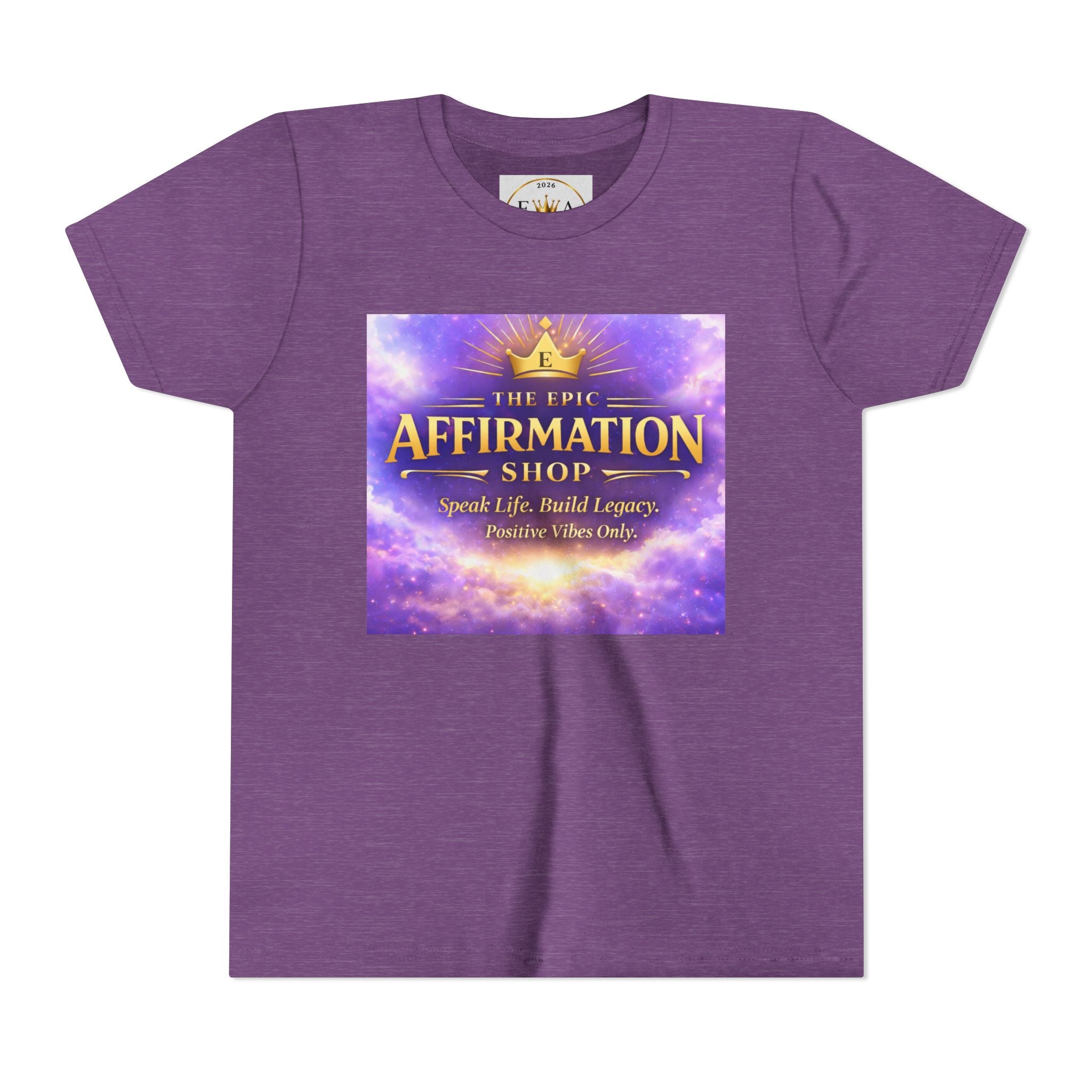 Youth Tee — The Epic Affirmation Shop "Speak Life, Build Legacy" Inspirational Kids Shirt